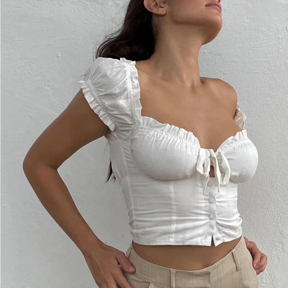 Princess Polly Elouise Top in White, with wired cups